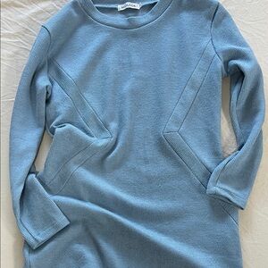 Cotton Misslook baby blue long sweater large